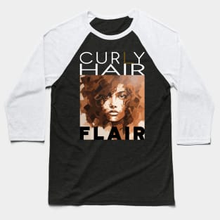 Curly hair flair style C - white text Baseball T-Shirt